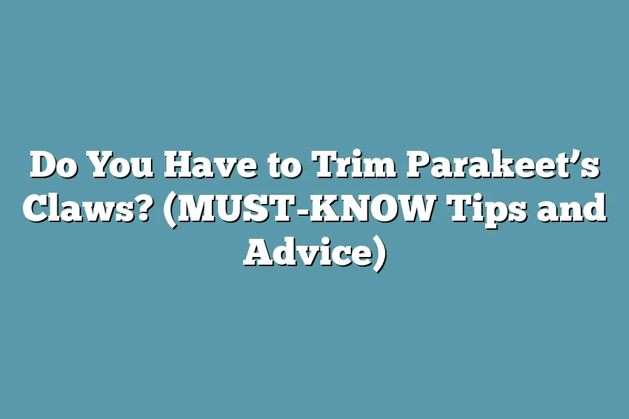 Do You Have to Trim Parakeet’s Claws? (MUST-KNOW Tips and Advice)