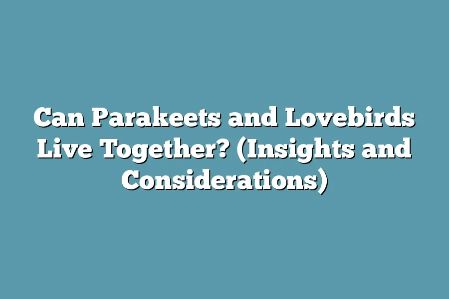 Can Parakeets and Lovebirds Live Together? (Insights and Considerations)