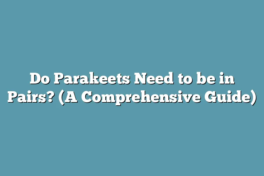 Do Parakeets Need to be in Pairs? (A Comprehensive Guide)