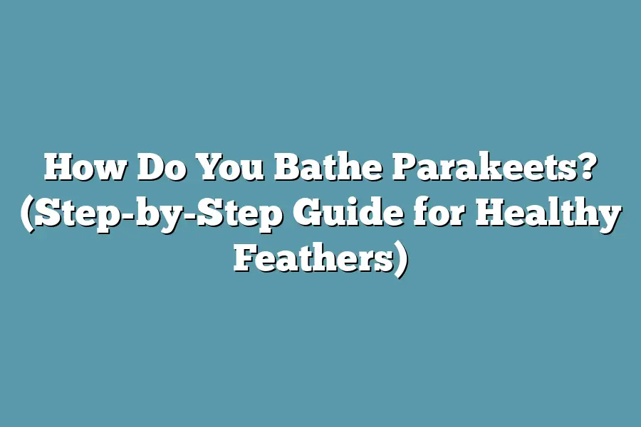 How Do You Bathe Parakeets? (Step-by-Step Guide for Healthy Feathers ...