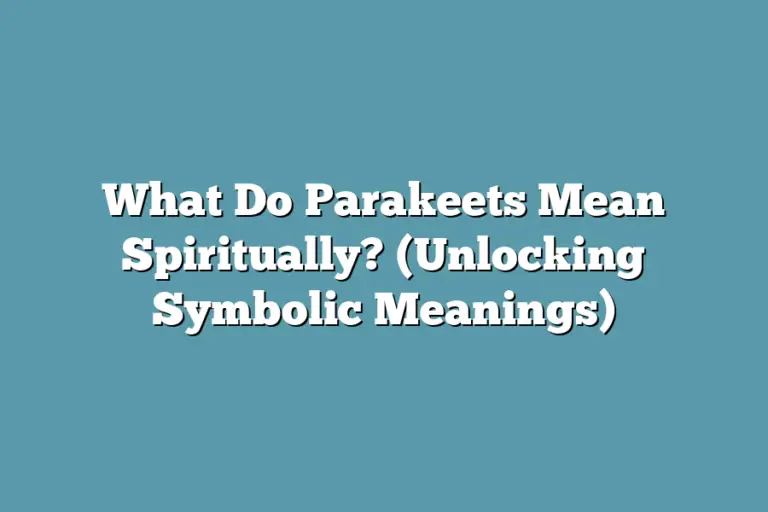 What Do Parakeets Mean Spiritually? (Unlocking Symbolic Meanings