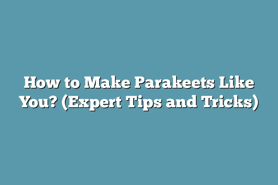 How to Make Parakeets Like You? (Expert Tips and Tricks)