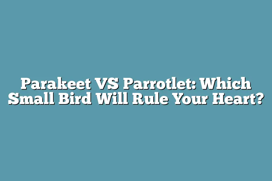 Parakeet VS Parrotlet: Which Small Bird Will Rule Your Heart?