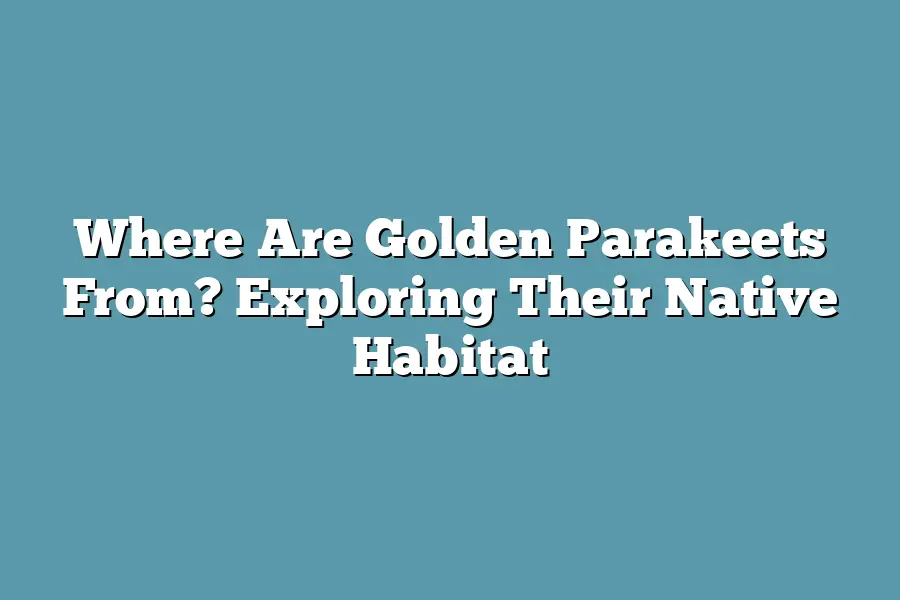 Where Are Golden Parakeets From? Exploring Their Native Habitat